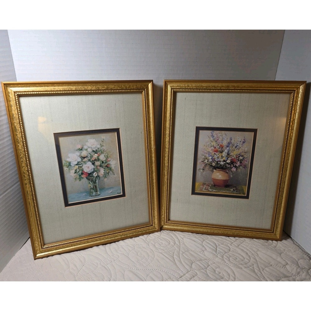 Marcel Dyf Floral Still Print 'Le Bouquet De Corinee' & 'Stoneware'Framed  Glass